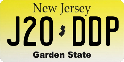 NJ license plate J20DDP