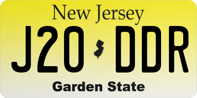 NJ license plate J20DDR