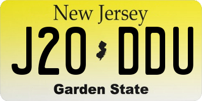 NJ license plate J20DDU