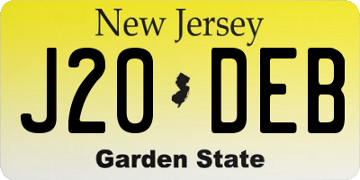 NJ license plate J20DEB