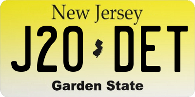 NJ license plate J20DET