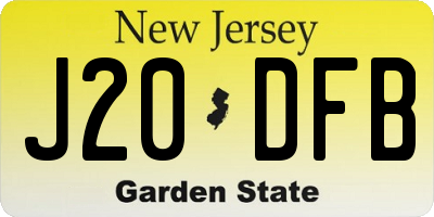 NJ license plate J20DFB