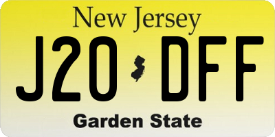 NJ license plate J20DFF