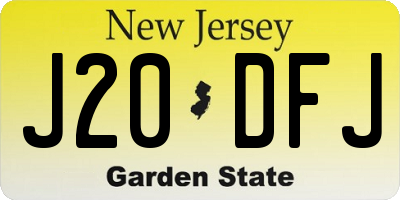 NJ license plate J20DFJ