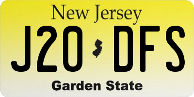NJ license plate J20DFS