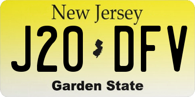 NJ license plate J20DFV