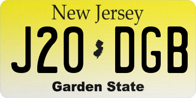 NJ license plate J20DGB