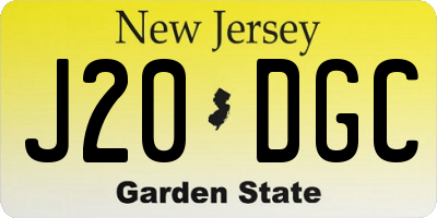 NJ license plate J20DGC