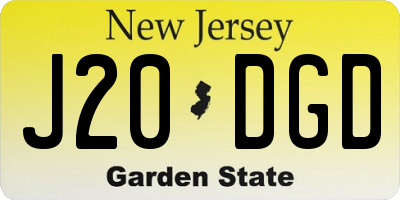 NJ license plate J20DGD