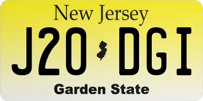 NJ license plate J20DGI