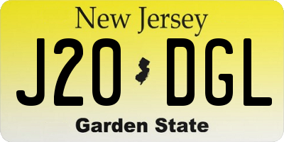 NJ license plate J20DGL