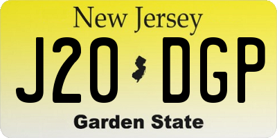 NJ license plate J20DGP