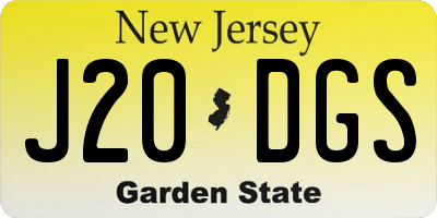 NJ license plate J20DGS