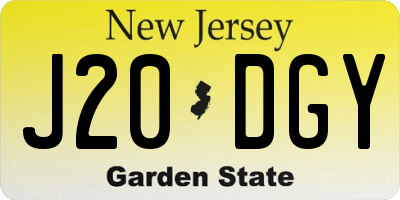 NJ license plate J20DGY