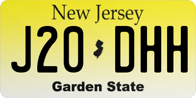 NJ license plate J20DHH