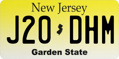NJ license plate J20DHM