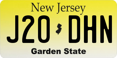 NJ license plate J20DHN