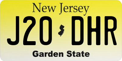 NJ license plate J20DHR