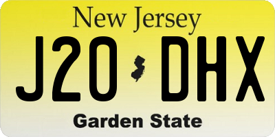 NJ license plate J20DHX