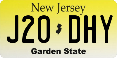 NJ license plate J20DHY