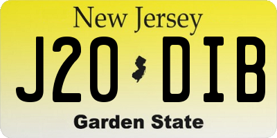 NJ license plate J20DIB
