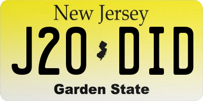NJ license plate J20DID