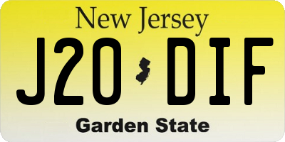 NJ license plate J20DIF