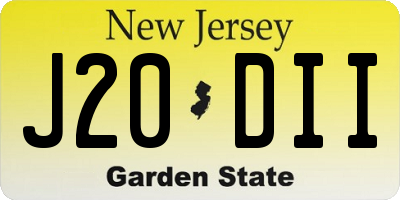 NJ license plate J20DII