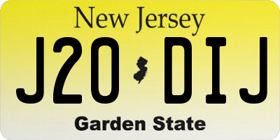 NJ license plate J20DIJ