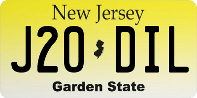 NJ license plate J20DIL