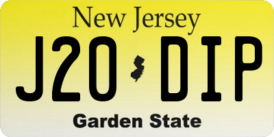 NJ license plate J20DIP