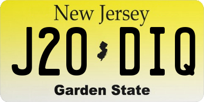 NJ license plate J20DIQ