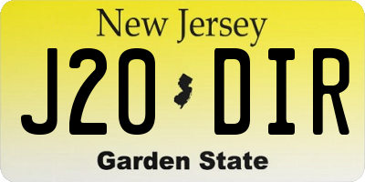 NJ license plate J20DIR