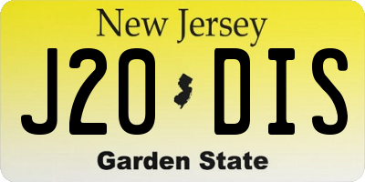 NJ license plate J20DIS
