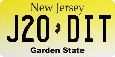 NJ license plate J20DIT