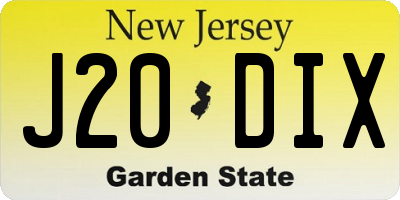 NJ license plate J20DIX