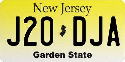 NJ license plate J20DJA