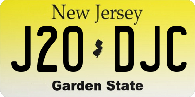NJ license plate J20DJC
