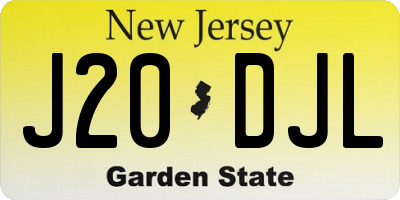 NJ license plate J20DJL