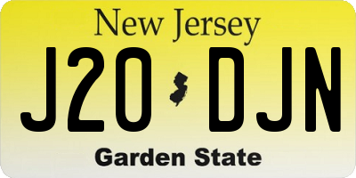 NJ license plate J20DJN