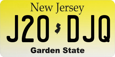 NJ license plate J20DJQ