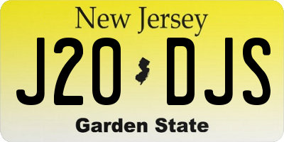 NJ license plate J20DJS