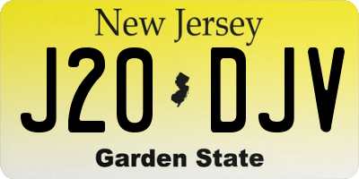 NJ license plate J20DJV
