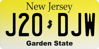 NJ license plate J20DJW