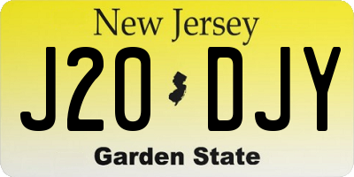 NJ license plate J20DJY