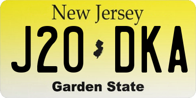 NJ license plate J20DKA