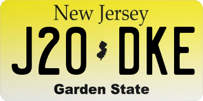 NJ license plate J20DKE