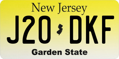 NJ license plate J20DKF