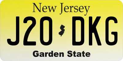 NJ license plate J20DKG