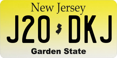 NJ license plate J20DKJ